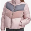 Odeya Rush Let It Snow Addie Pink Puffer Parachute Jacket