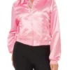 Olivia Newton-John Sandy Grease Movie Pink Ladies Shirt Style Collar Jacket
