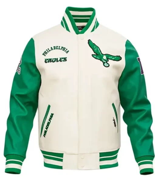 Onie Yundt Philadelphia Eagles Green and White Jacket