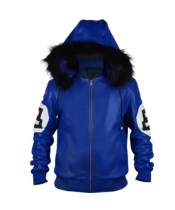 8 Ball Multiple Colors Black White Red and Blue Fur Leather Jacket