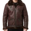 Bennett Fur Leather Jacket in Reddish tone