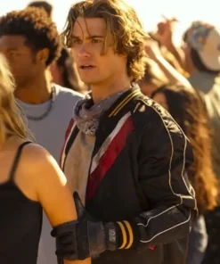 Outer Banks S04 John B Routledge Black Bomber Jacket