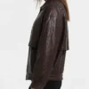 Oversize Vintage Brown Bomber Jacket Women