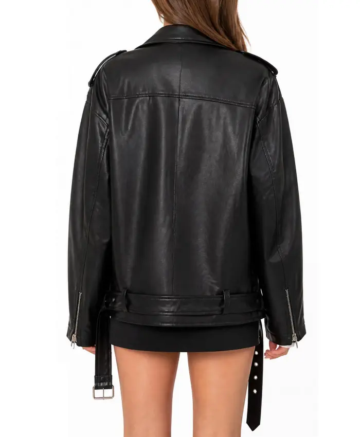 Oversized Leather Jacket For Womens