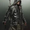 PUBG 8.2 Patch Leather Hooded Jacket