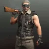 PUBG Biker Shearling Fur Brown Leather Vest