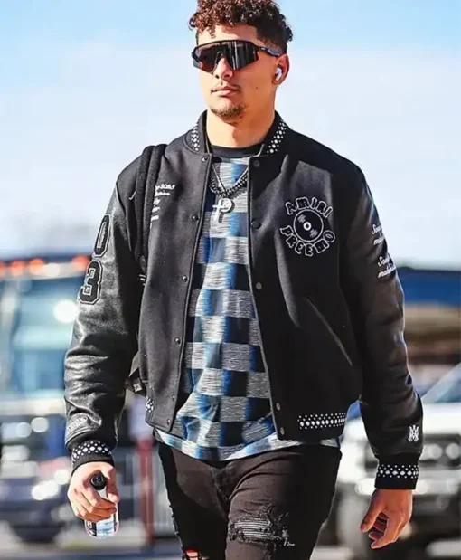 Patrick Mahomes Amiri Black Varsity Jacket