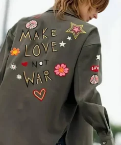 Peace Love And Music Army Green Shirt Sale