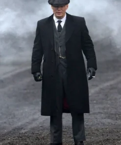 Peaky Blinders Cillian Murphy Black Wool Coat