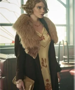 Peaky Blinders S06 Gina Gray Brown Fur Coat