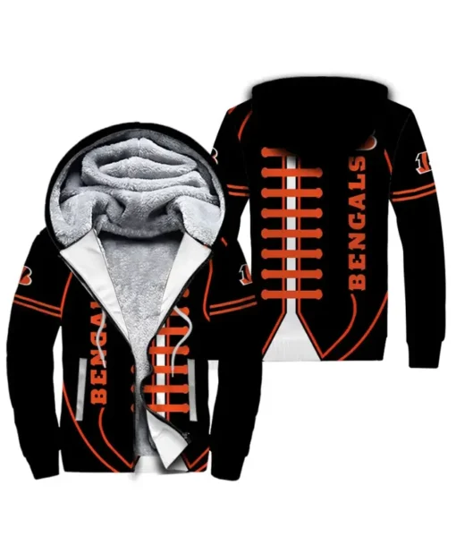 Pennie Cincinnati Bengals Sherpa Hooded Jacket Black