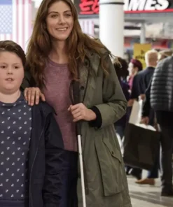 Perry Mattfeld In The Dark Green Trench Coat