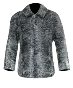 Persian Karakul Lamb Mink Fur Collar Jacket