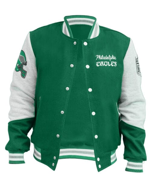 Philadelphia Eagles 80’s Green Letterman Varsity Jacket For Unisex