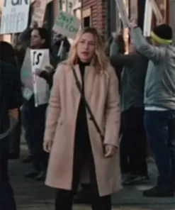 Piper Perabo Yellowstone Summer Higgins Season 4 Wool Beige Coat For Sale
