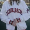 Pon Arkansas Razorbacks White Varsity Jacket