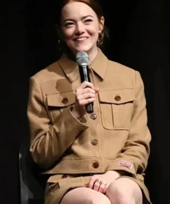 Poor Things 2023 Emma Stone Brown Wool Jacket