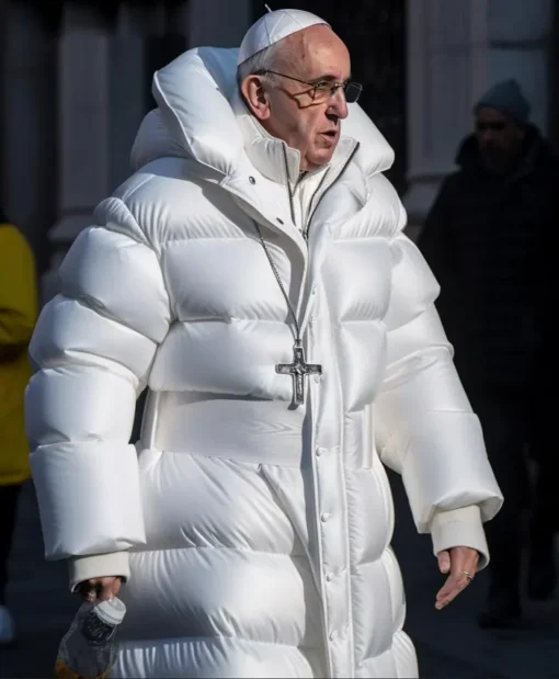 Pope Francis White Puffer Jacket
