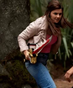 Power Rangers Dino Fury Amelia Jones Pink Leather Jacket