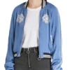 Precious Mustapha TV Series Fate The Winx Saga Aisha Blue Satin Tiger Bomber Jacket
