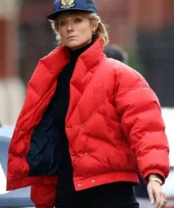 Princess Diana Red Puffer Bomber Jacket