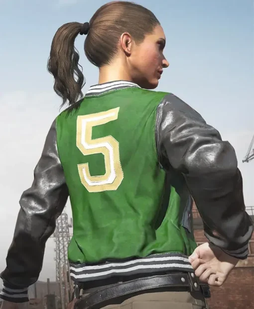 Pubg 5M Leather Sleeves Varsity Jacket