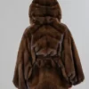 Purchase Superb Athena Brown Mink Fur Belt Cape Coat For Sale