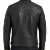 Quilted Cafe Racer Biker Jacket Mens
