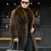 Raccoon Fur Mid Long Coat