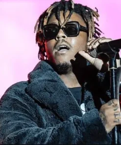Rapper Juice Wrld Grey Faux Fur Coat sale