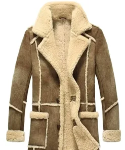 Reacher Faux Fur Brown Leather Coat