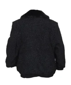 Real Astrakhan Persian Lamb Fur Karakul B3 Bomber Black Coat For Men And Women