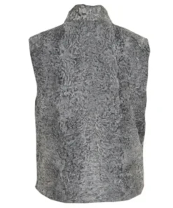 Real Handmade Persian Karakul Sawarka Astrakhan Lamb Grey Fur Waistcoat For Men And Women