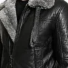 Real Leather Black Motor Biker Sheepskin Leather Jacket Fargo For Men