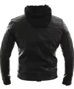 Real Leather Jacket Racing Style Motorcycle With Detach Hood