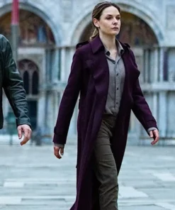 Rebecca Ferguson Mission Impossible Maroon Trench Coat
