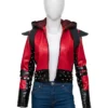 Red Descendants The Rise Of Red Kylie Cantrall Leather Hooded Jacket For Unisex