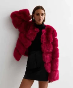 Red Faux Fur Jacket