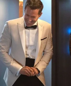 Red Notice Ryan Reynolds White Suiting Fabric Blazer