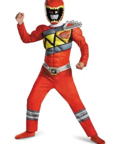 Red Power Rangers Charge Classic Kids Dinosaur Costume
