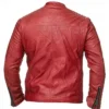 Red Quilted Biker Jacket Leather