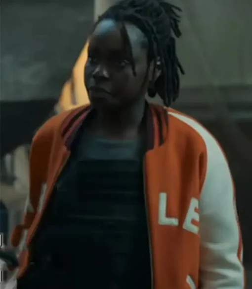 Restless Tracy Gotoas Orange Letterman Bomber Jacket