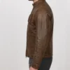 Retro Distressed Brown Jacket For Men