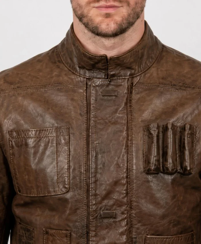 Retro Distressed Brown Jacket For Mens