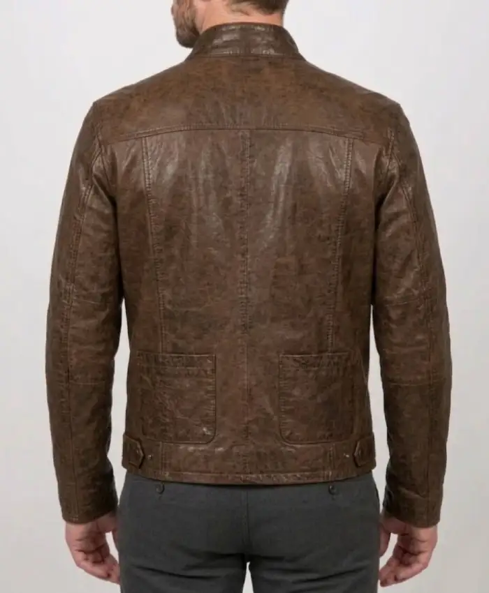 Retro Men Distressed Brown Jacket