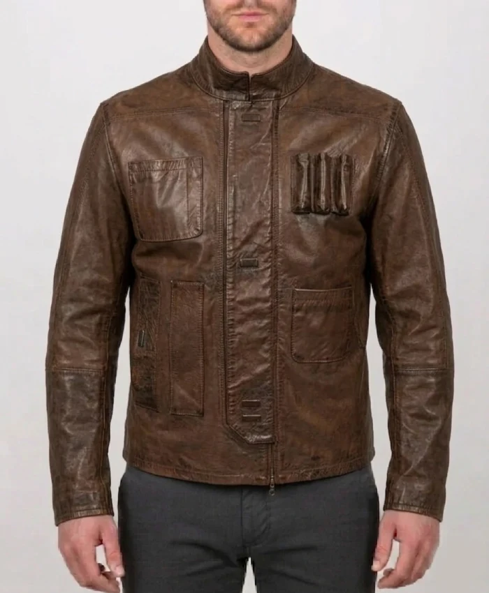 Retro Distressed Leather Brown Jacket