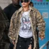 Rihanna Los Angeles Leopard Print Fur Coat