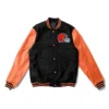 Riley Cleveland Browns Black and Orange Varsity Jacket