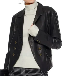 Riverdale Alice Cooper Black Real Leather Blazer Jacket