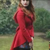 Riverdale Heathers Madelaine Petsch Wool Fabric Red Coat For Sale